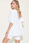 Basic Bae Full Size V-Neck Drop Shoulder T-Shirt and Shorts Set