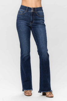  Judy Blue Full Size Frayed Hem Bootcut Jeans