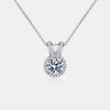 1 Carat Moissanite Rabbit Ears Shape Pendant Necklace