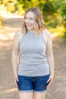  Tara Ribbed Tank - Grey | Women's Tank Top