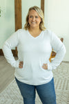 Leah Long Sleeve Top - White | Women's Casual Top