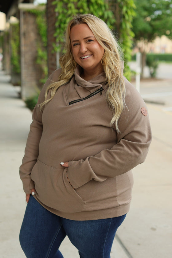 IN STOCK Classic Zoey ZipCowl Sweatshirt - Mocha