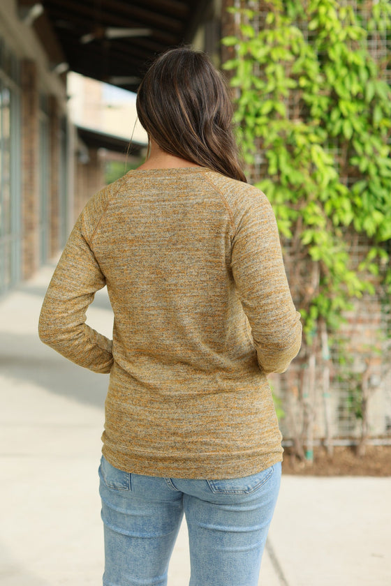 IN STOCK Hannah Pocket Pullover - Mustard