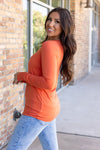 IN STOCK Larissa Long Sleeve - Pumpkin | Women's V-Neck Top