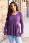 Long Sleeve Sarah Ruffle - Purple | Women's Top