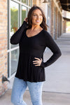 Long Sleeve Sarah Ruffle - Black | Women's Top