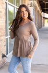 Long Sleeve Sarah Ruffle - Mocha | Women's Top