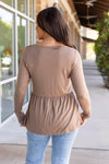 Long Sleeve Sarah Ruffle - Mocha | Women's Top