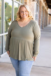 Long Sleeve Sarah Ruffle - Olive | Women's Top