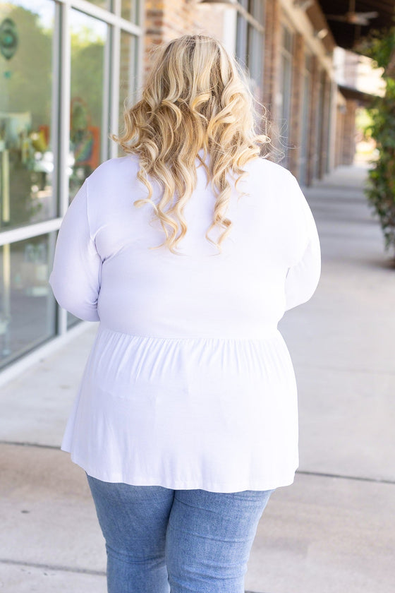 Long Sleeve Sarah Ruffle - White | Women's Top