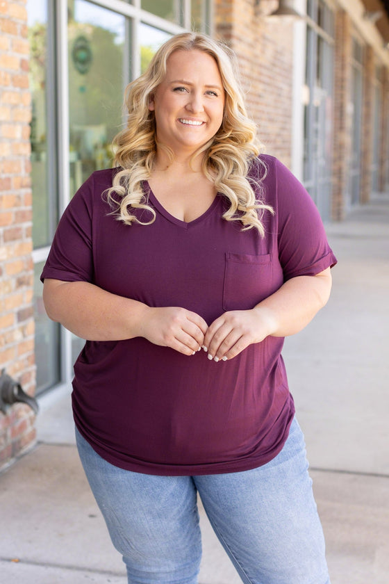 Sophie Pocket Tee - Burgundy | Women's Short Sleeve