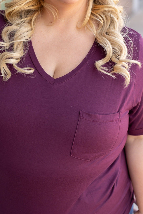 Sophie Pocket Tee - Burgundy | Women's Short Sleeve