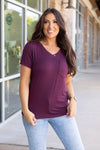 Sophie Pocket Tee - Burgundy | Women's Short Sleeve