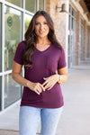 Sophie Pocket Tee - Burgundy | Women's Short Sleeve