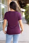 Sophie Pocket Tee - Burgundy | Women's Short Sleeve