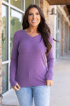 Leah Long Sleeve Top - Purple | Women's Casual Top