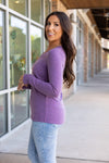 Leah Long Sleeve Top - Purple | Women's Casual Top