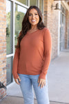 Leah Long Sleeve Top - Pumpkin | Women's Casual Top