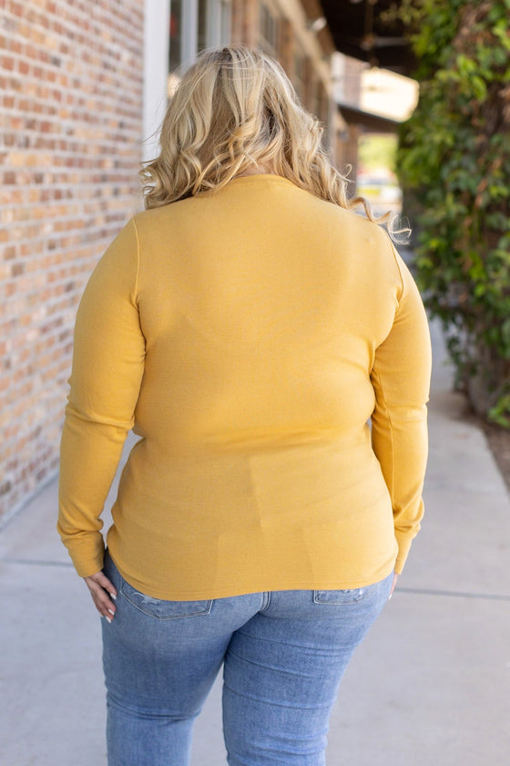 Leah Long Sleeve Top - Mustard | Women's Casual Top