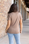 Chloe Cozy Tee - Mocha | Women's V-Neck Top