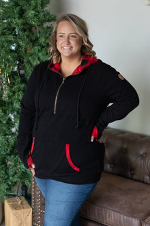  IN STOCK Avery Accent HalfZip Hoodie - Buffalo Plaid