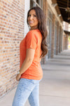 Chloe Cozy Tee - Pumpkin | Women's V-Neck Top