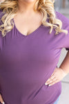 Chloe Cozy Tee - Purple | Women's V-Neck Top