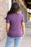 Chloe Cozy Tee - Purple | Women's V-Neck Top