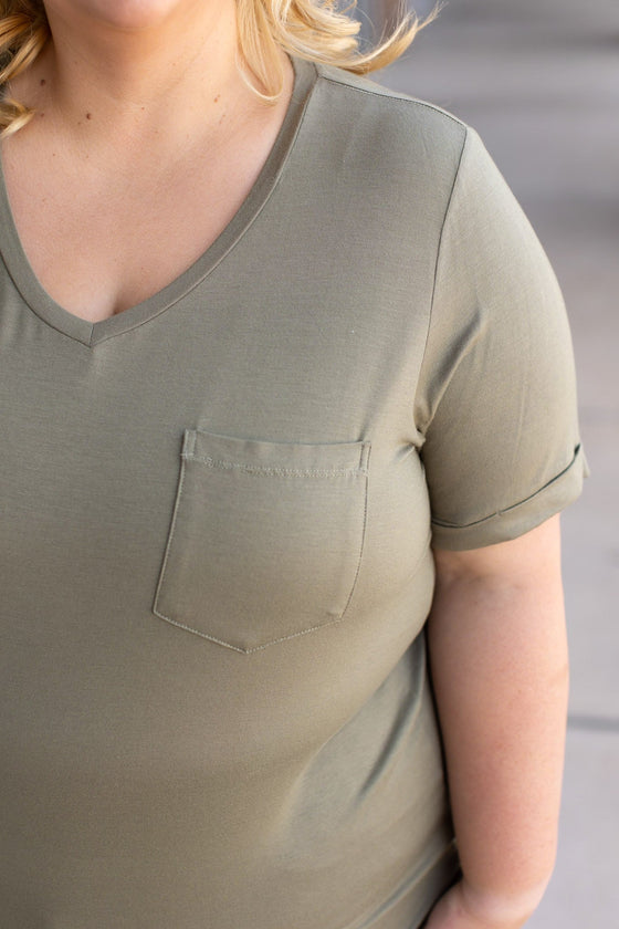 Sophie Pocket Tee - Olive | Women's Short Sleeve