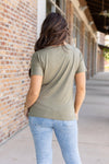 Chloe Cozy Tee - Olive | Women's V-Neck Top