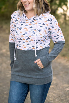  IN STOCK Hailey Pullover Hoodie - Geometric and Charcoal