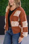 IN STOCK Floral Checker Cardigan - Rust