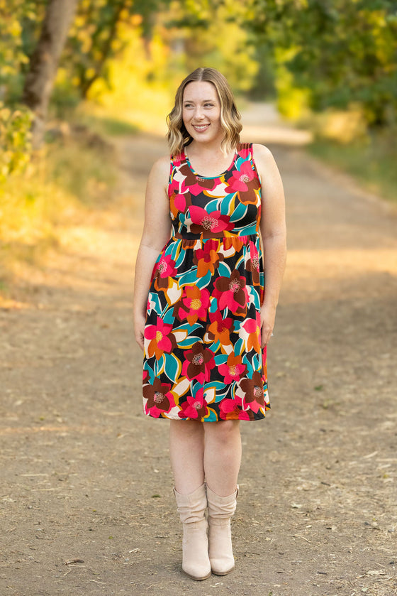 IN STOCK Kelsey Tank Dress - Bold Magenta Floral