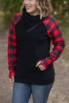  IN STOCK Zoey ZipCowl - Black and Buffalo Plaid