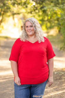  IN STOCK Sophie Pocket Tee - Red | Women's Short Sleeve