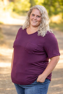  Sophie Pocket Tee - Burgundy | Women's Short Sleeve