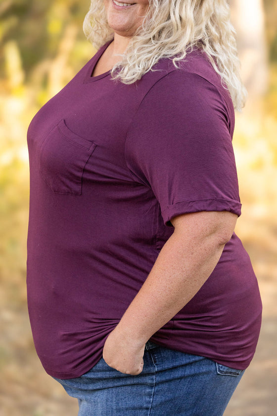 Sophie Pocket Tee - Burgundy | Women's Short Sleeve