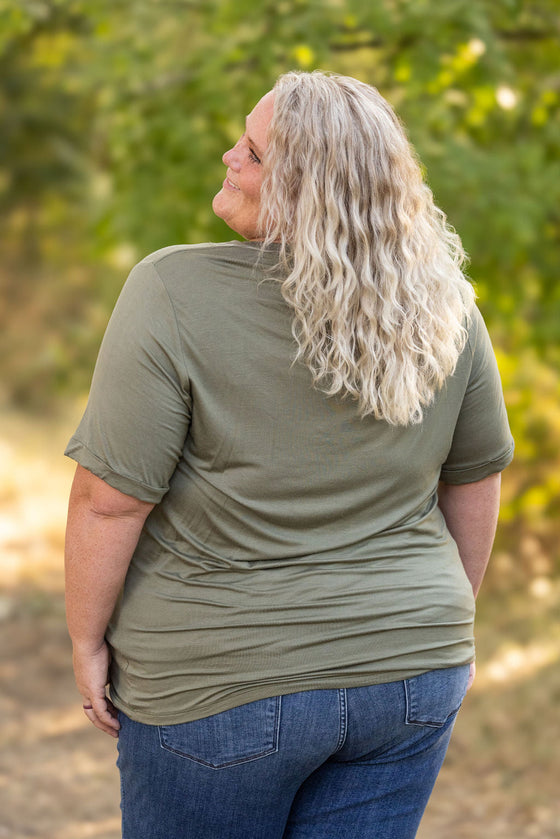 Sophie Pocket Tee - Olive | Women's Short Sleeve