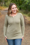 Harper Long Sleeve Henley - Olive | Women's Cozy Shirt