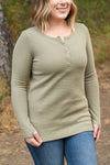 Harper Long Sleeve Henley - Olive | Women's Cozy Shirt