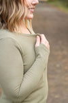 Harper Long Sleeve Henley - Olive | Women's Cozy Shirt