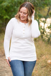 Harper Long Sleeve Henley - White | Women's Cozy Shirt