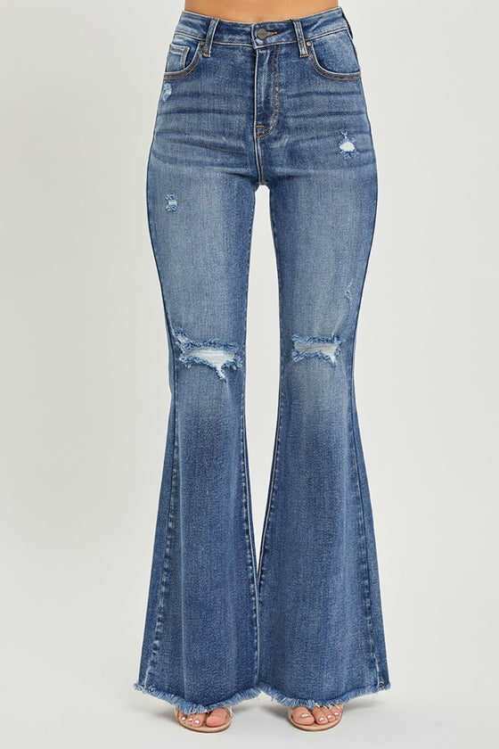 RISEN High Waist Distressed Fare Jeans