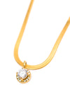 Here to Shine Gold Plated Necklace in White