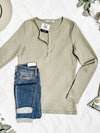 Harper Long Sleeve Henley - Olive | Women's Cozy Shirt