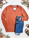 Leah Long Sleeve Top - Pumpkin | Women's Casual Top