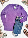 Leah Long Sleeve Top - Purple | Women's Casual Top