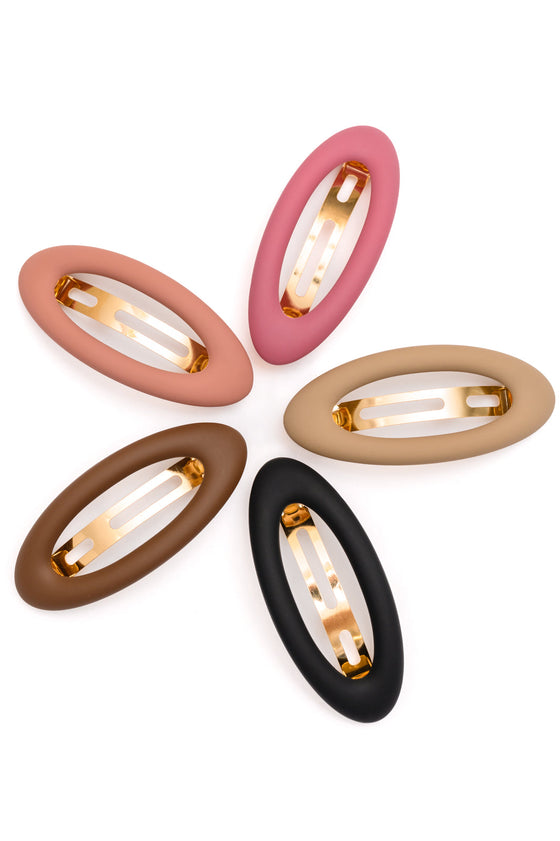 Jumbo Oval Hair Clips Set of 5