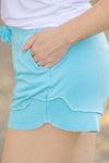 French Terry Stevie Shorts - Capri Blue | Women's Casual Shorts FINAL SALE