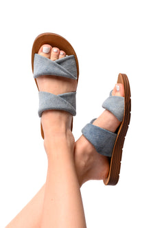  With a Twist Sandal in Denim